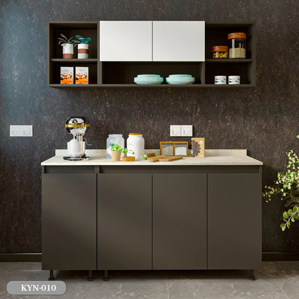 Two-piece kitchen with wood countertops and MDF wood - KYN-010