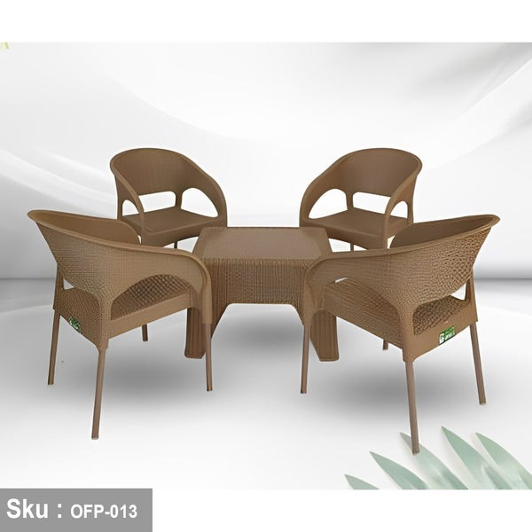 Bamboo plastic set of 4 chairs and table - OFP-013