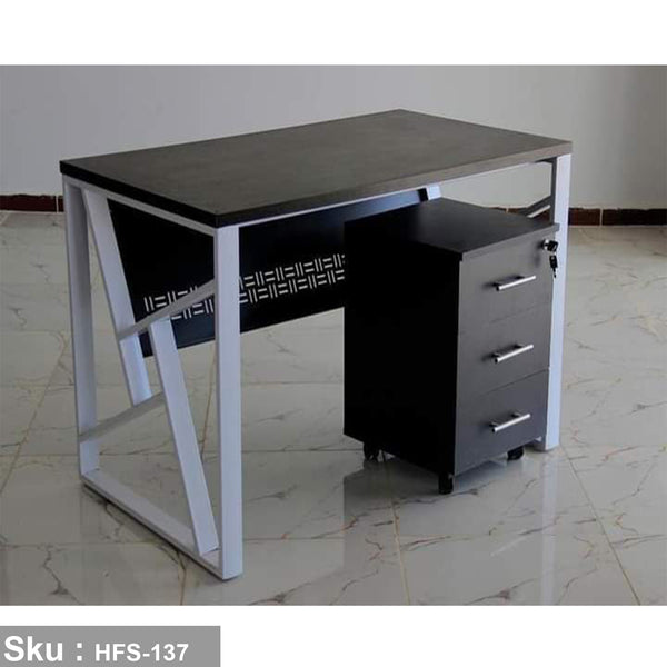 Desk with drawer unit made of high quality MDF wood - HFS-137