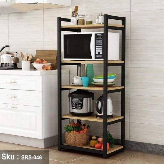 Kitchen display unit, steel and wood - SRS-046