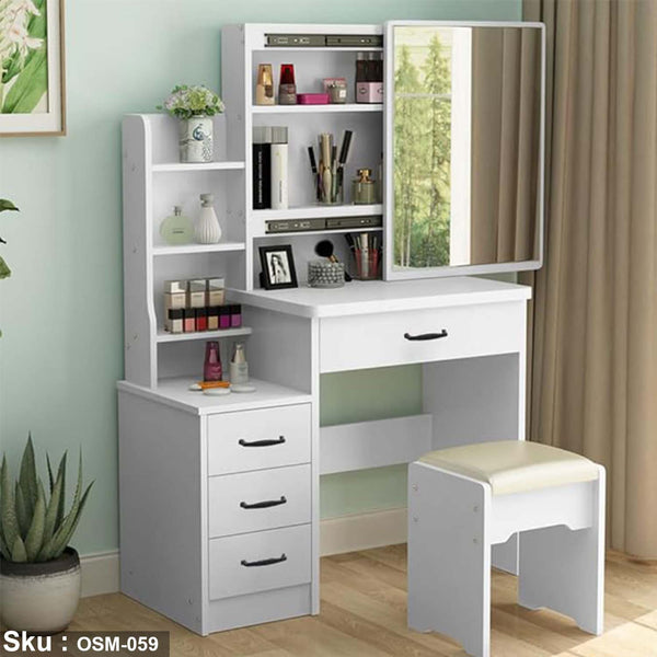 High quality MDF wood dresser with pouf - OSM-059