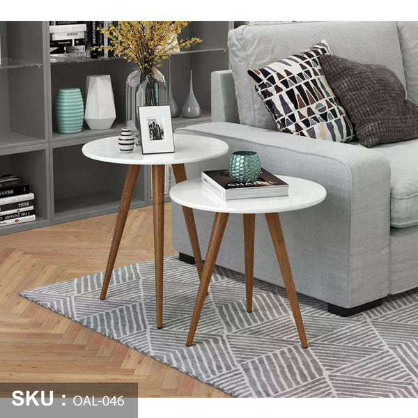 High-quality MDF wood interlocking side table set - OAL-046