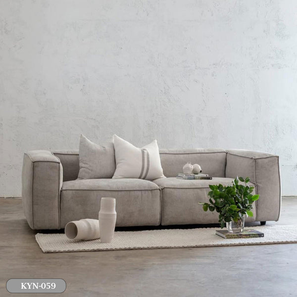 Beech wood sofa with linen or velvet fabric - KYN-059