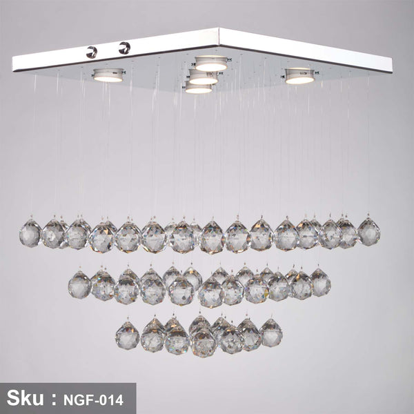 Chandelier stainless and crystal 45x45cm - NGF-014
