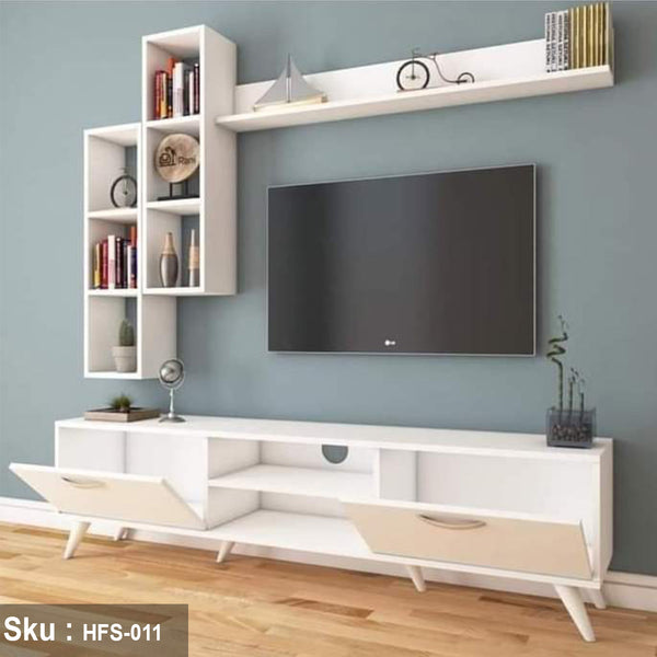TV table with additional units made of high-quality MDF wood - HFS-011