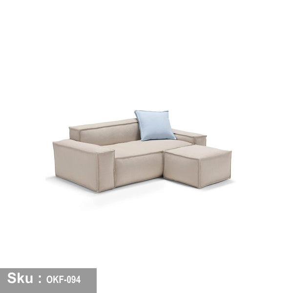 Wooden sofa and pouf - OKF-094