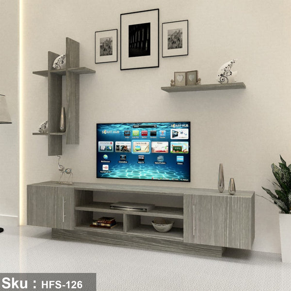 TV table with additional units made of high-quality MDF wood - HFS-126