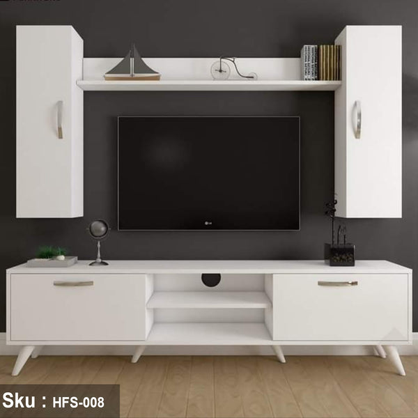 TV table with additional units made of high-quality MDF wood - HFS-008