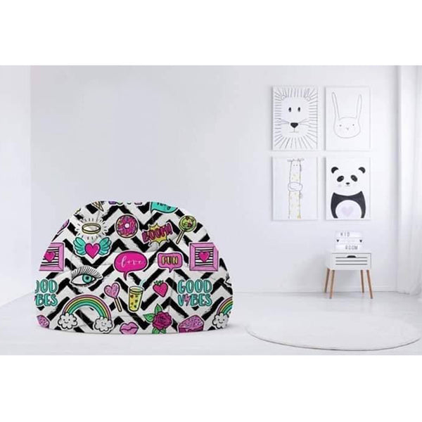 Children's plush bean bag with linen -PRV-094