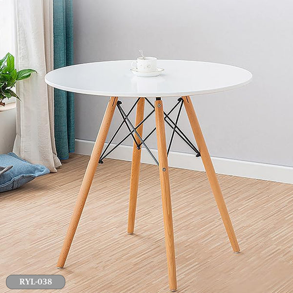 MDF tablet table with beech wood legs and iron chassis 70x70cm - RYL-038