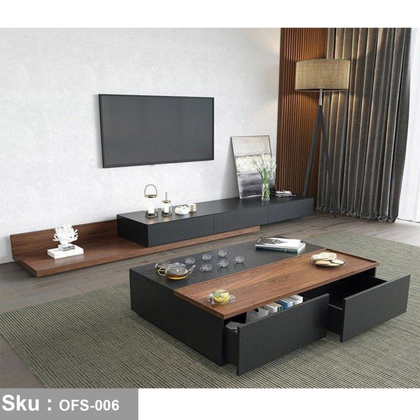 TV table and coffee table from treated Spanish MDF wood - OFS-006