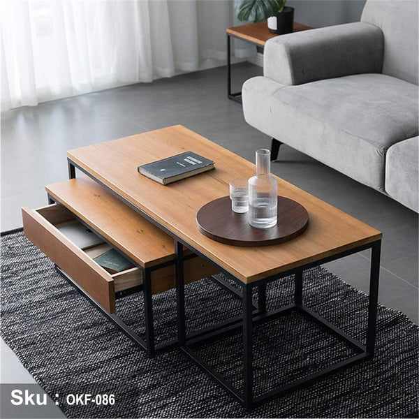 Metal coffee table with thermal paint - OKF-086