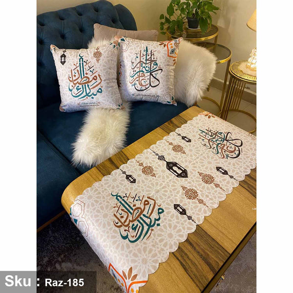 Set of 2 cushions and velvet tablecloth - RAZ-185