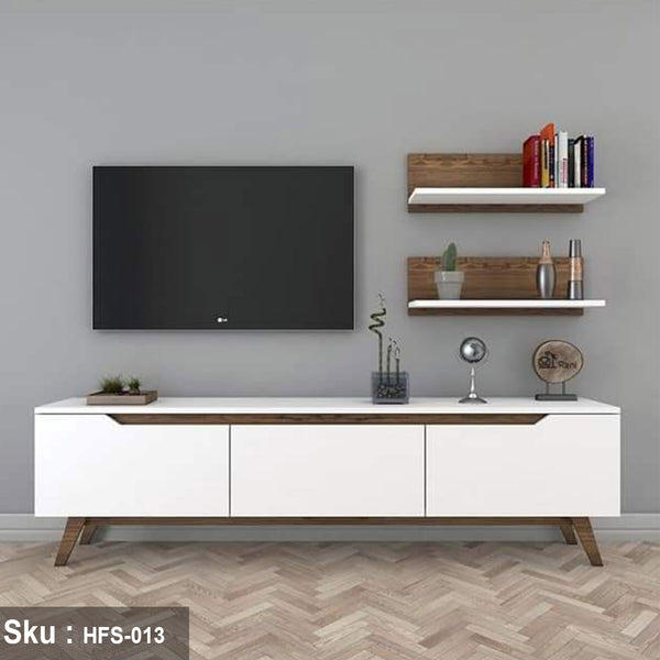 TV table with additional units made of high-quality MDF wood - HFS-013