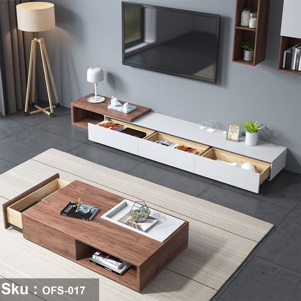TV and coffee table made of treated Spanish MDF wood - OFS-017