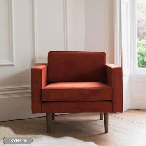 Beech wood chair with linen or velvet fabric - KYN-056