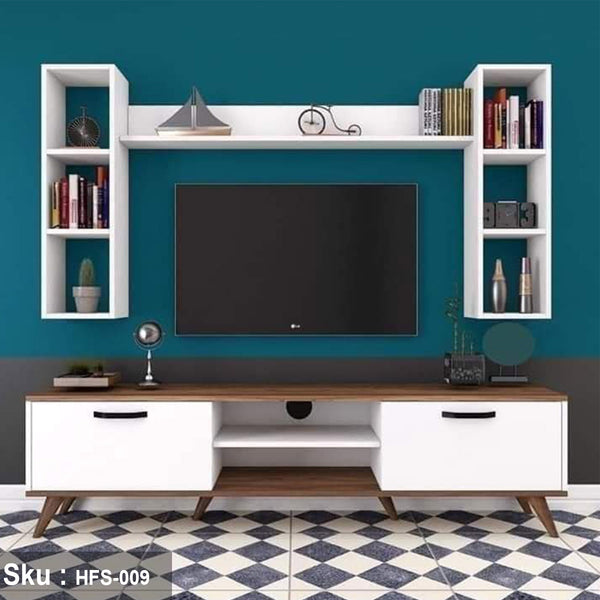 TV table with additional units made of high-quality MDF wood - HFS-009