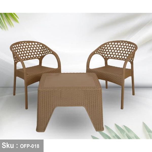 New Bamboo Set of 2 Chairs and Table - OFP-018