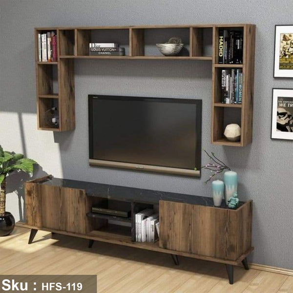 TV table with additional units made of high-quality MDF wood - HFS-119