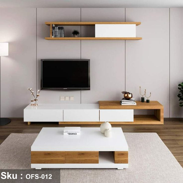 TV and coffee table and unit made of treated Spanish MDF wood - OFS-012