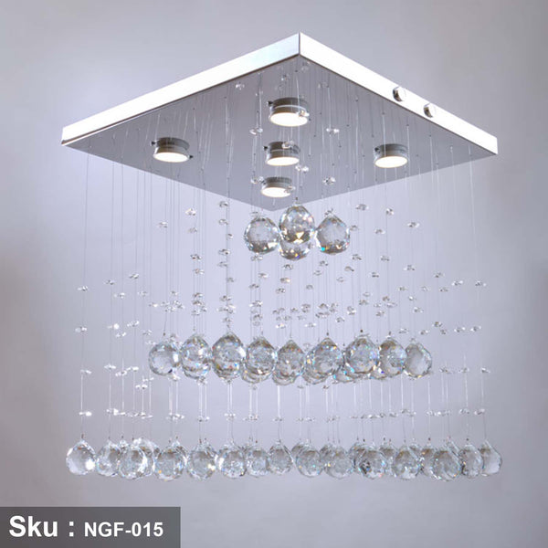 Chandelier stainless and crystal 45x45cm - NGF-015