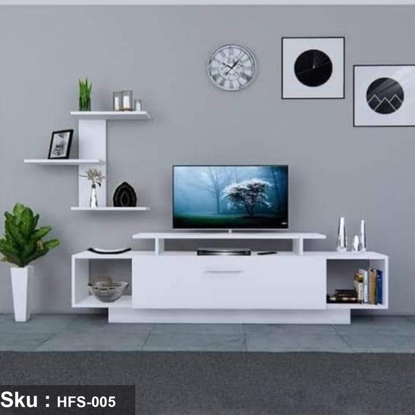 TV table with additional units made of high-quality MDF wood - HFS-005