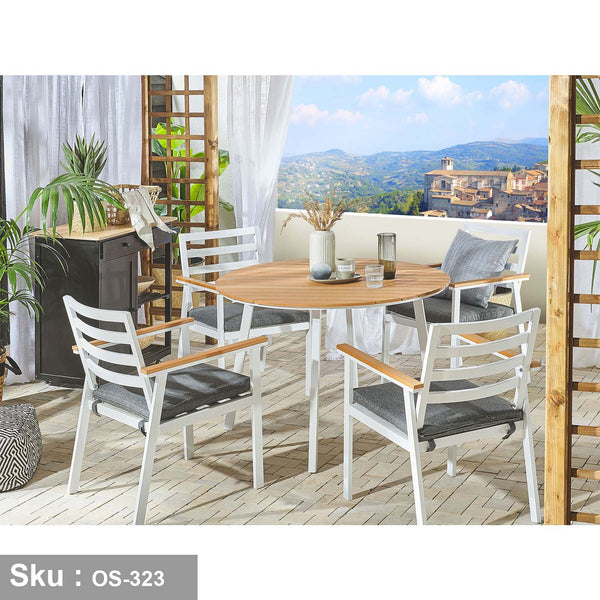Aluminum dining set 4 chairs and table - OS-323