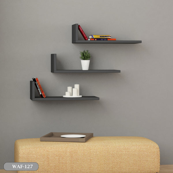 Decorative wall shelves - high quality MDF wood - WAF-127