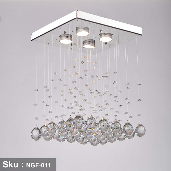 Chandelier stainless and crystal 45x30 cm - NGF-011