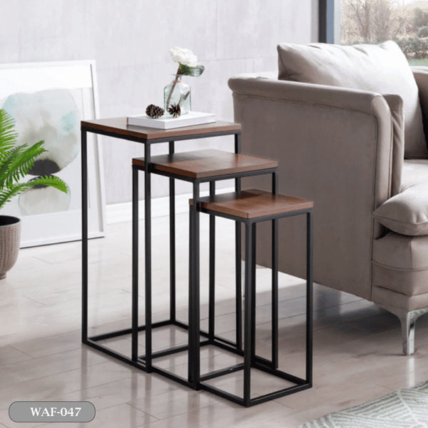 Side table made of MDF wood and metal - WAF-047