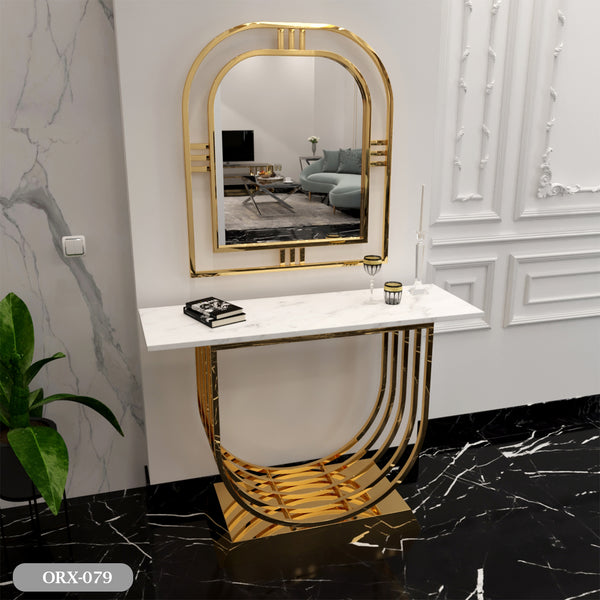 Stainless Steel Console and Mirrors - ORX-079