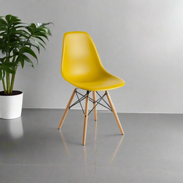 Modern acrylic chair with beech wood legs - RYL-004