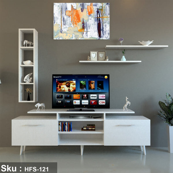 TV table with additional units made of high-quality MDF wood - HFS-121