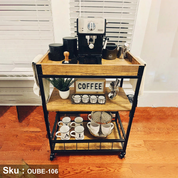 Coffee corner made of MDF wood and steel - OUBE-106