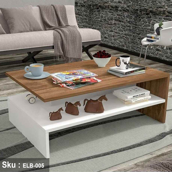 Erla coffee table with shelf 90 * 35 MDF wood