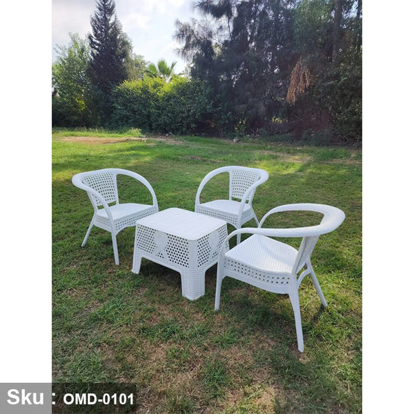 Set of 3 chairs and plastic table - OMD-101