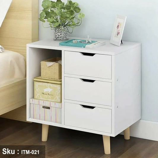 Spanish MDF wood nightstand - ITM-021 - 50cmX60cm