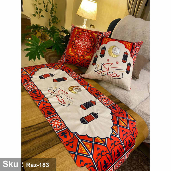 Set of 2 cushions and velvet tablecloth - RAZ-183