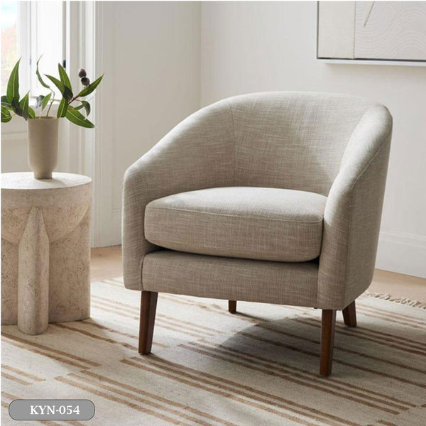 Beech wood chair with linen or velvet fabric - KYN-054