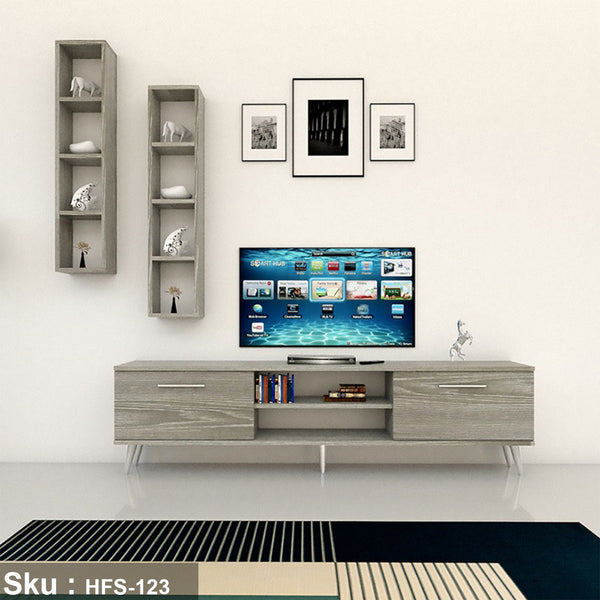 TV table with additional units made of high-quality MDF wood - HFS-123