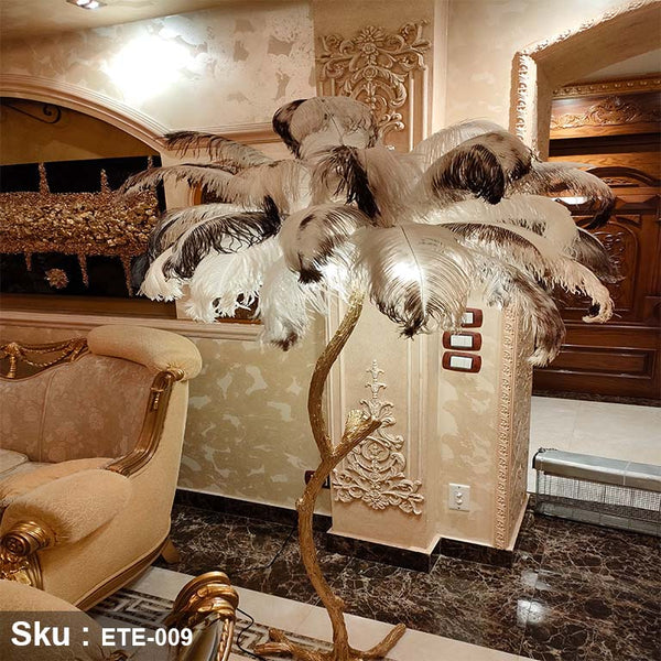 Natural ostrich feather tree feathers mix white*black large size - ETE-009