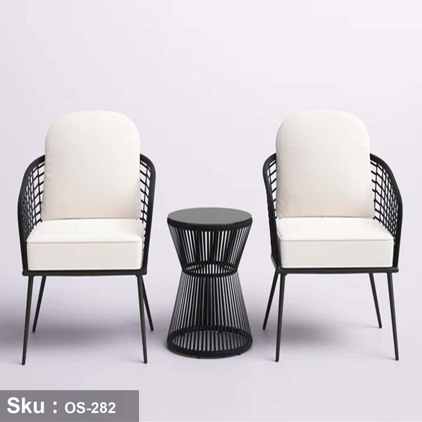 Set of 2 chairs and a table made of rattan - OS-282