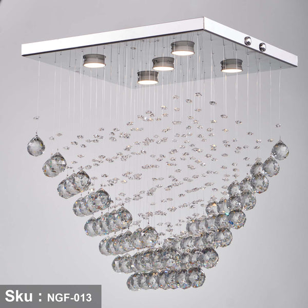 Chandelier stainless and crystal 45x45cm - NGF-013