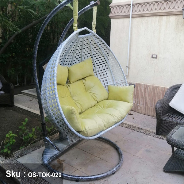 Swing for two people, 300 kg, modern design, stone color - OS-TOK-020