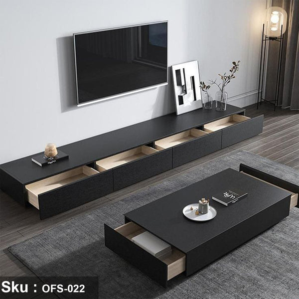 TV table and coffee table from treated Spanish MDF wood - OFS-022