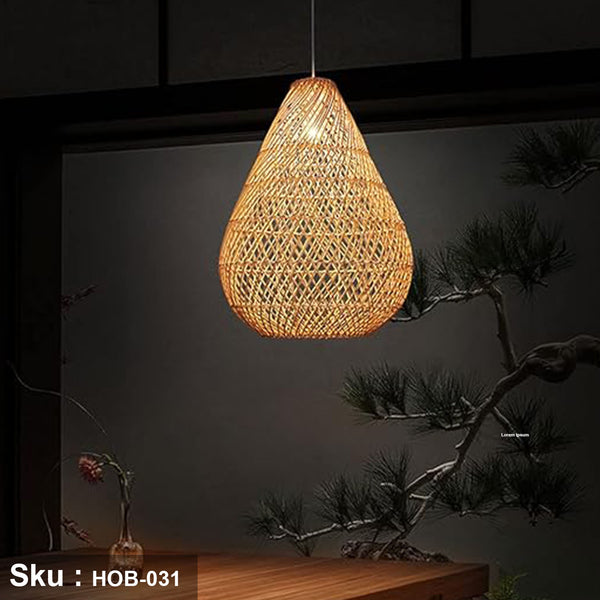 Natural Bamboo Chandelier 40x40cm - HOB-031