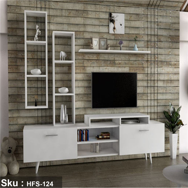 TV table with additional units made of high-quality MDF wood - HFS-124