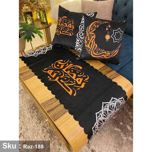 Set of 2 cushions and velvet tablecloth - RAZ-188