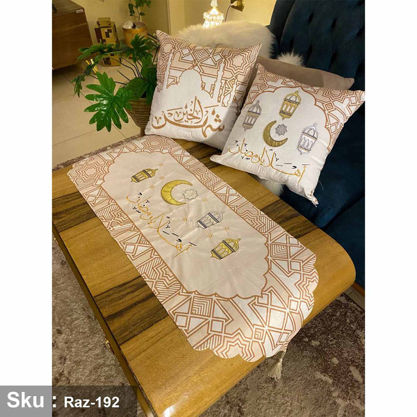 Set of 2 cushions and velvet tablecloth - RAZ-192