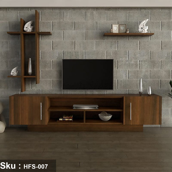 TV table with additional units made of high-quality MDF wood - HFS-007